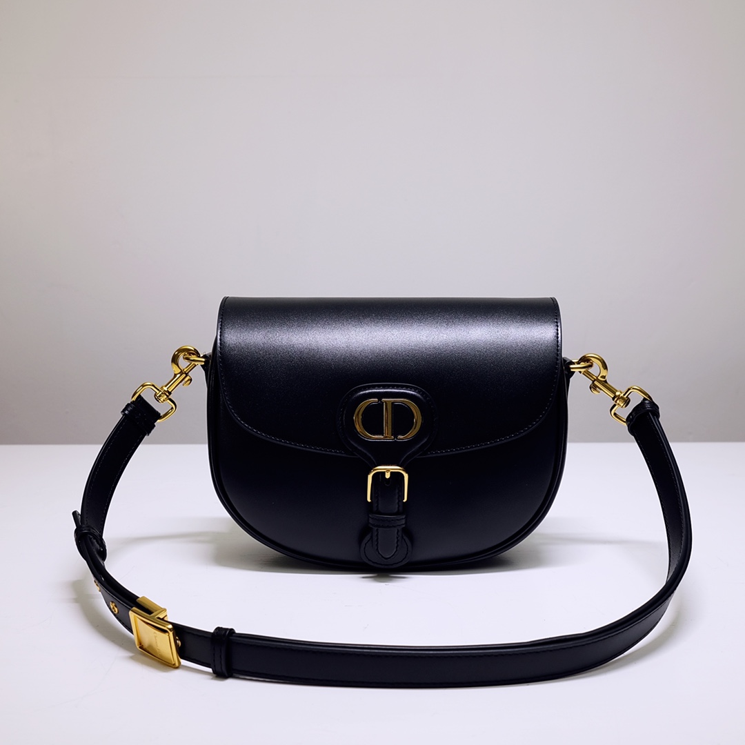 Medium Dior Bobby Bag Black Box Calfskin